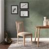 DEGHI Sedia in tessuto beige con schienale alto e struttura in legno - Tecla