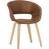 Ristosubito Poltroncina da interno TESR Struttura in legno multistrato di faggio, rivestimento in ecopelle. Modello 1587-YG101