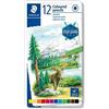 STAEDTLER Matite colorate STAEDTLER 146C - astuccio in metallo da 12, assortite | Mina morbida in colori vivaci, legno esagonale - per adulti - Codice articolo 146C M12