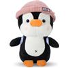Wishstar Peluche Pinguino 23cm, Cuscino in Peluche, Morbido Pinguino Peluche per Bambini Ragazzi Amici, Compleanno Natale, Giocattoli Morbidi, Pinguino Pupazzi Grande（Cappello Rosa）