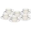 Tognana Astrid, set 6 tazze caffè con piatto, new bone china, Bianco