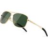 SUNGAIT Occhiali da Sole Retro Uomo e Donna Polarizzati in Metallo con Protezione UV400 Cornice Oro/Lente Verde0925