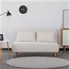EvergreenWeb Divanetto Clic Clac | Velvet Bianco Due posti 140Cm