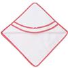 Filet - Accappatoio Triangolo | Per Neonati E Prima Infanzia | Con Taschina A Forma Di Cuore In Tela Aida Da Ricamare - Bianco, color Rosso, 0-12 mesi