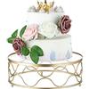 NUPTIO Porta Torta Oro Metallo con Pannello in Acrilico, 30cm Dia | Rotondo Geometrico Stand per Cupcake/Dessert, Centrotavola per Matrimonio, Compleanno, Doccia, Bambini, Natale Decorazioni