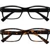 OPULIZE Uv Reader Nero E Marrone Tartaruga Occhiali Da Lettura Valore 2 Pacco Uomo Donna Uvr2Pk011_012 +3,00 - 70 Gr