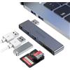 MOGOOD USB HUB 5 IN 1 Stazione di docking Adapte USB multiport con 1 × USB 3.0, 2 × USB 2.0, lettore di schede SD/TF, per laptop, tastiera, mouse, MacBook Air,Mac Pro,IMAC,Surface Pro,Flash Drive