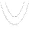 SILBERTALE Collana a maglia barbazzale in argento sterling 925, per uomo e donna, larghezza 2/3/4 mm, sottile, super piatta, multi-fila, collane classiche di alta qualità per l'uso quotidiano, 45-65