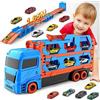VATOS Trasporto Camion Giocattoli per Ragazzi Età 3-6, Pista Portatile con 6 Auto da Corsa, Miglior Regalo Veicoli Set per Bambini