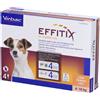 VIRBAC S.A. (FR) EFFITIX Spot-On per Cani 4-10 kg, 4 Pipette da 1,10 ml - Trattamento Antiparassitario per Pulci, Zecche e Zanzare