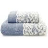 CREOLE Elsa Asciugamani da Bagno, Cotone, Avio, 1+1, 2 unità