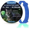 WEALLIN Luminoso Collare Antiparassitario per Gatti, Collare Antipulci per Gatti Regolabile e Impermeabile, Protezione Efficace per 8 Mesi per Gatti di Piccola Taglia, Medio e Grand, Blu 1pz