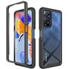 ESTH® Cover per Xiaomi Redmi Note 12 Pro 4G Custodia in Silicone a Antiurto 360° con Protezione dello Schermo, Rugged Doppia Bumper Trasparente Case Integrale Cover, Nero