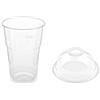 EVENTpac 50 bicchieri in plastica + coperchio 250 ml per frullati + coperchio a cupola con apertura trasparente trasparente infrangibile per bevande dessert, frullati Frozen drinks