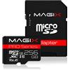 Magix Scheda MicroSD Card PRO Series Classe10 V30 + Adattatore SD, Velocità di lettura fino a 95 MB/s (256GB)