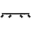 Plafoniera da Soffitto in Acciaio 4xGU10 RING 4L Orientabile Nera