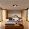 Plafoniera Quadrata da Soffitto in PVC 3xE27 HORUS 45 Nera da interno