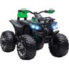 HOMCOM Quad per Bambini Elettrico 12V con Fari Funzionanti e Pedale, Batteria Ricaricabile, Età 3-5 Anni, 100x65x73cm, Verde|Aosom