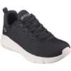 Skechers Bobs Sport Women's Sneakers - Visionary Essence Lace-up, Vegan & Washable, B Flex Essenza VISIONARIA Donna, Black Knit, 41 EU