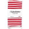 Tubolare a righe rosso glitter e bianco