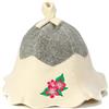 Natural Textile Capello da Sauna 'Sauna Flower' Bianco - Cappelli in feltro di lana biologico 100% - Proteggi la tua testa dal calore - Guida eBook per Sauna in inglese incluso