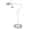 Lumeno LED lampada d'ingrandimento 7215GR con lente in vero vetro da 127 mm, lampada da lavoro e cosmetica, per estetista, hobbisti, ausilio alla lettura, 5 diottrie grigio con treppiede rotante