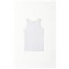 Tezenis Canotta Basic Spalla Larga In Cotone Bimbi Unisex Unisex Bianco