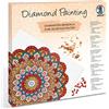 Ursus 43520006F-Diamond Painting Artigianale con Tela e Pietre nei Toni del Rosso, Arancio e Petrolio, Colore Mandala Set 6, Medio, 43520006F