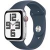 Apple Watch SE GPS + Cellular Cassa 44mm in Alluminio Argento con Cinturino Sport Blu Tempesta - M/L