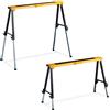 Relaxdays Cavalletto da Lavoro, Set da 2, Pieghevole, max. 150kg, 12 Altezze Regolabili 64-91,5cm, Nero-Arancione
