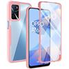 PEIYE Cover per Oppo A16 / Oppo A54s / Oppo A16s, [ Pellicola Protettiva Integrata ], Trasparente 360 Gradi Custodia con TPU Silicone Bumper e PC Retro -Rosa