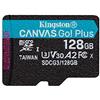 Kingston Canvas Go! Plus microSD Scheda di memoria Classe 10, UHS-I 128GB microSDXC 170R A2 U3 V30 Confezione singola senza adattatore