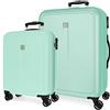 ROLL ROAD Cambogia set di valigie verde 55/68 cm rigida ABS chiusura a combinazione laterale 217 L 6,56 kg 4 ruote doppie attrezzature a mano