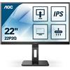 AOC AOC 22P2Q - Monitor a LED - 22 (21.5 visualizzabile) - 1920 x 1080 Full HD (1080p) @ 75 Hz - IPS - 250 cd/m² - 1000:1 - 4 ms - HDMI, DVI, 2xDisplayPort, VGA - altoparlanti - nero 22P2Q