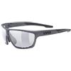 uvex sportstyle 706 V, occhiali sportivi unisex, fotocromatico, privo di appannamenti, grey matt/smoke, one size