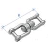 LALIZAS Doppio grillo girevole con interno perno esagonale, Inox 316, Diam. 6mm