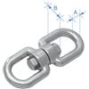 LALIZAS Doppio grillo girevole, Inox 316, Diam. 6mm