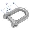 LALIZAS Grillo a D con perno di chiusura ovale a scomparsa, acciaio inox AISI 316, Diam. 8mm