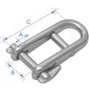 LALIZAS Grillo a scatto con perno di chiusura e traversino, acciaio inox AISI 316, Diam. 6mm