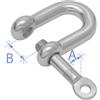 LALIZAS Grillo a D con perno di chiusura, acciaio inox AISI 316, ø10mm