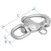 LALIZAS Moschettone da vela per spinnaker (spi girevole), acciaio inox AISI 316, 12mm