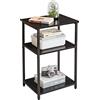 IBUYKE Tavolino, Comodino in Stile Industriale,Nero,TMJ402B