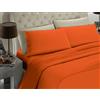 BANZAII TEXTILE INNOVATOR ONLINE Banzaii Completo Lenzuolo Matrimoniale, Arancio Scuro 100% Microfibra Made in Italy, Lenzuolo Sopra 240 x 290 cm, Lenzuolo Sotto 160/170 x 190/200 x 25 cm, 2 Federe 52 x 82 cm