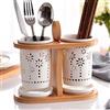 EGNIAN Portaposate Scolaposate,Ceramica Portaposate Pratico- portaposate per Il lavello della Porta Posate,Bacchette,cucchiai,spatole,scolapiatti da Cucina con Scomparto Staccabile