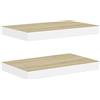 vidaXL Scaffali a Parete 2 pz Rovere e Bianco 40x23x3,8 cm in MDF