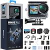 AKASO Brave 7 LE Action Cam 4k30FPS 20MP con scheda di memoria U3 da 64 GB IPX7 impermeabile EIS 2.0 fotocamera touch screen doppio schermo fotocamera sportiva 40 m WiFi