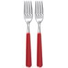 Excelsa Set Forchette in Acciaio Inox, Rosso, 2 Pezzi