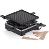 Petra PT4513VDE Grill Raclette - 6 Persone 2 in 1 Piastra Raclette e Foduta  Formaggio, padelle per griglia antiaderenti, termostato regolabile, 6