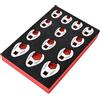 Gunpla Set di Chiavi a Bocca Esagonale Aperta Tipo Crowfoot 13 Pezzi Dimensioni Metriche 8-22MM Unità da 3/8 Quadrata Interna, Chiave a Pedale Chiave a Zampa di Gallo