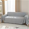 LHGOGO Coperta per divano a nido d'ape, 180 x 230 cm, grande 2 posti, versatile come copridivano, copridivano, copridivano, copridivano, copriletto con nappe decorative, colore: grigio chiaro